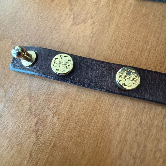 Tory Burch brown and gold leather wrap bracelet - Picture 4 of 7